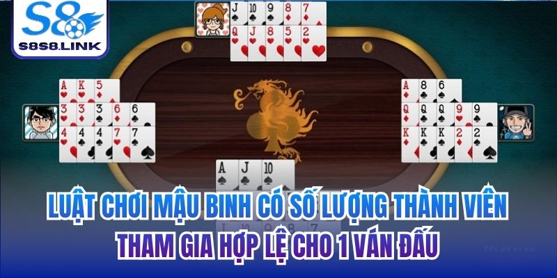 Luật chơi Mậu Binh có số lượng thành viên tham gia hợp lệ cho 1 ván đấu